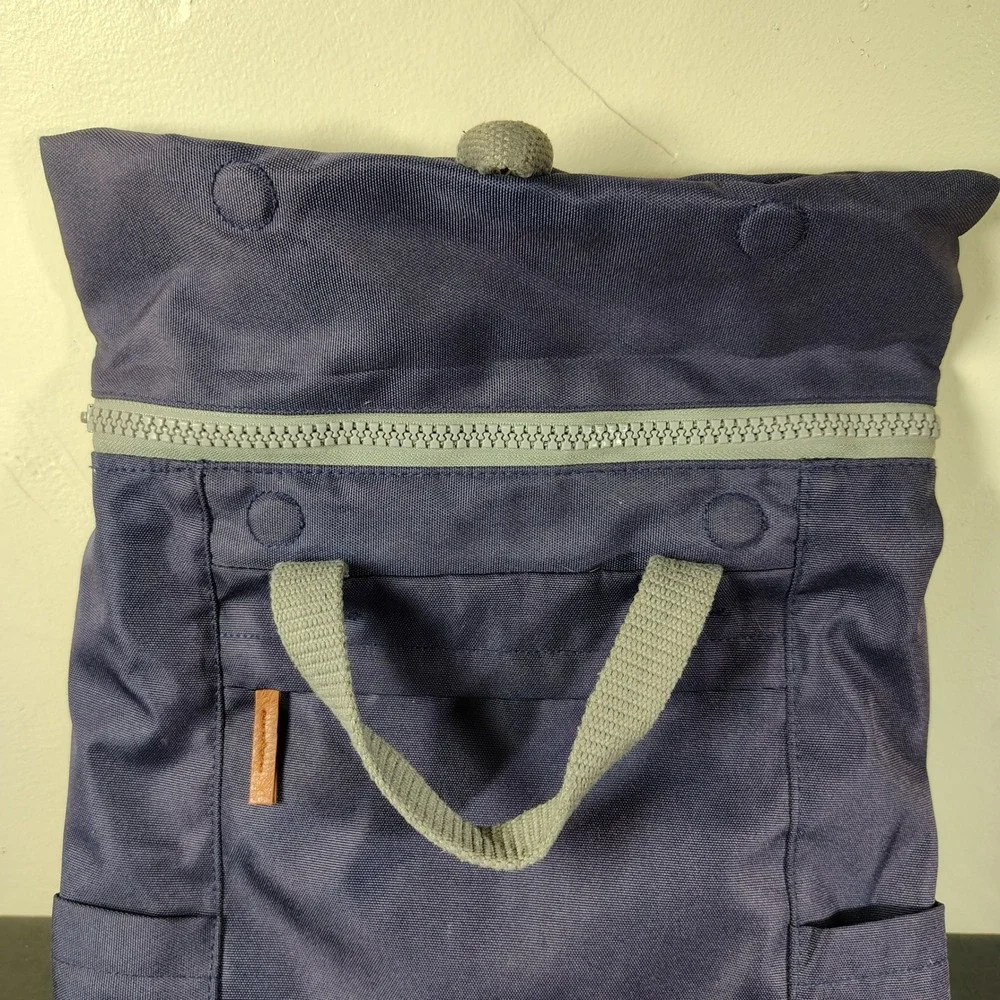 ORI London Backpack Purple Nylon Roll Top Magnetic Commuter Bag